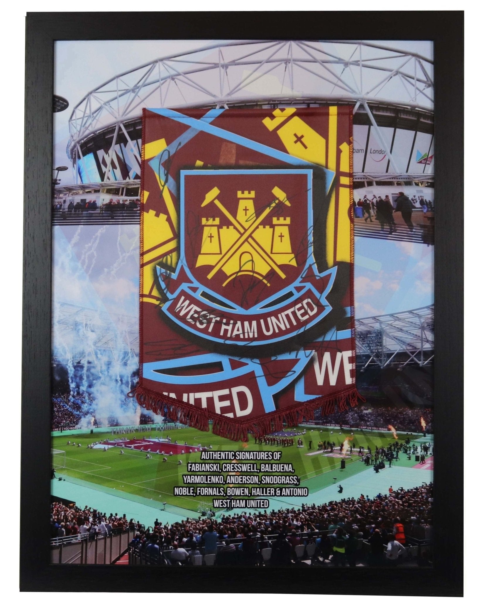 West Ham Signed Pennant - Memorabilia Framers Shop